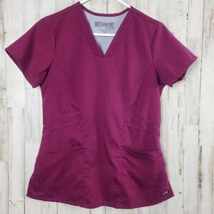 Grey's Anatomy V-Neck Scrub Top Maroon Size Small
